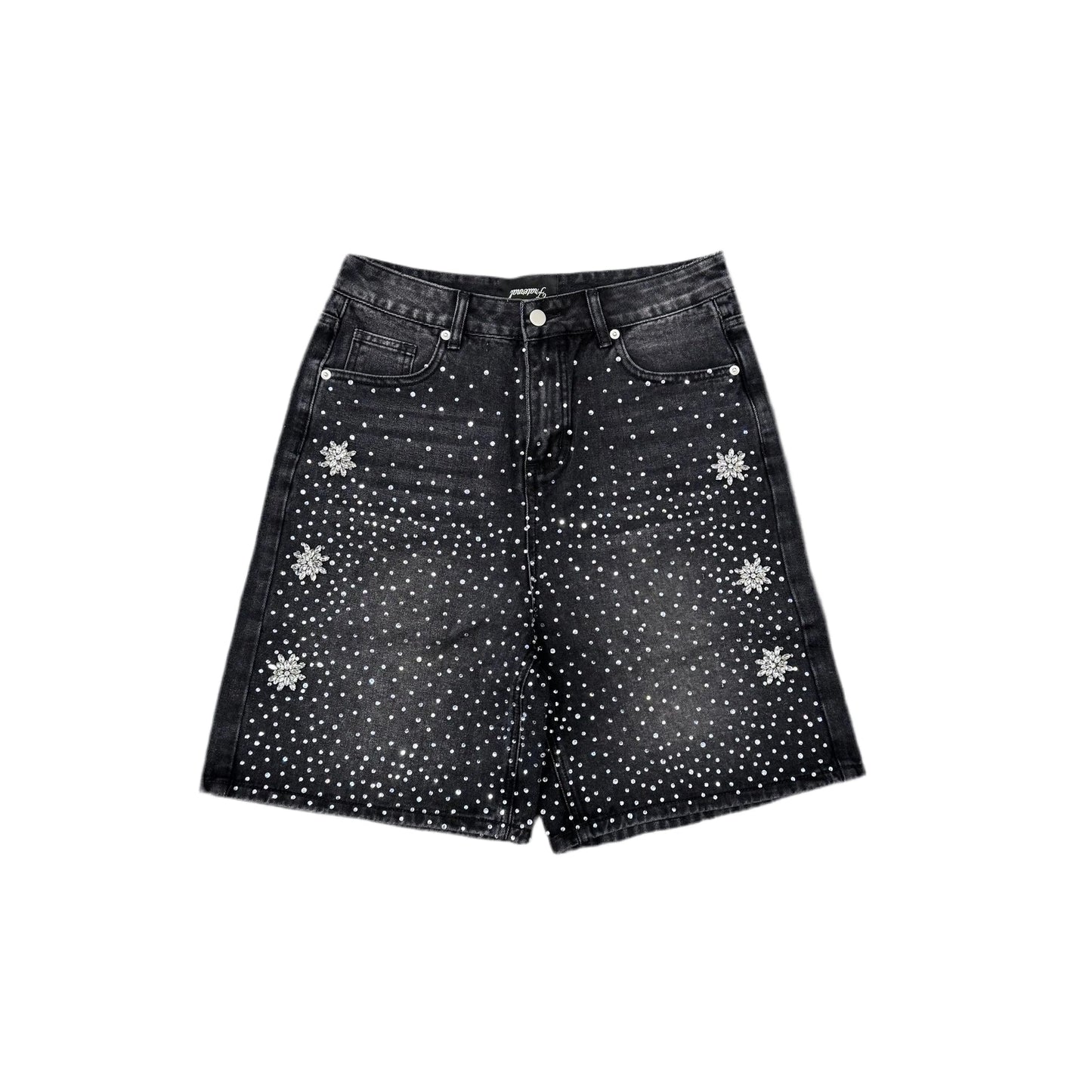 Fraternal rhinestone jorts