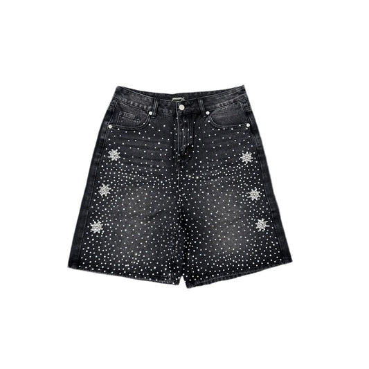 Fraternal rhinestone jorts