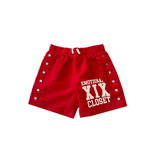 Mixed Emotion Red Backyard Nylon Shorts